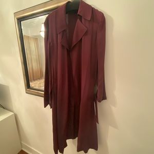 Theory Relaxed Trench Coat in Silk